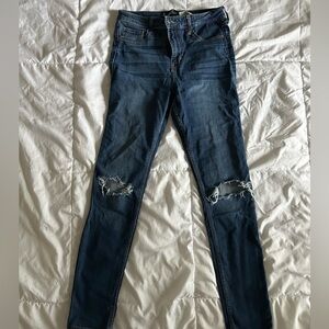 Hollister Blue Skinny Distressed Jeans